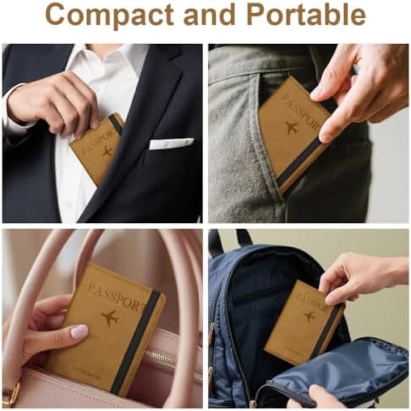 PU Leather Passport Holder and Travel Wallet – Multi Card Organizer with Cash Pocket for Men & Women — view 3