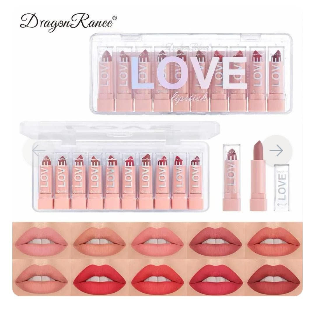 Dragon Ranee   L O V E ✨️  Lipstick 💄   Nude & sharp shades Mix  Rs:1200/=  ( pack of 10 ) Exp:2029 — view 4