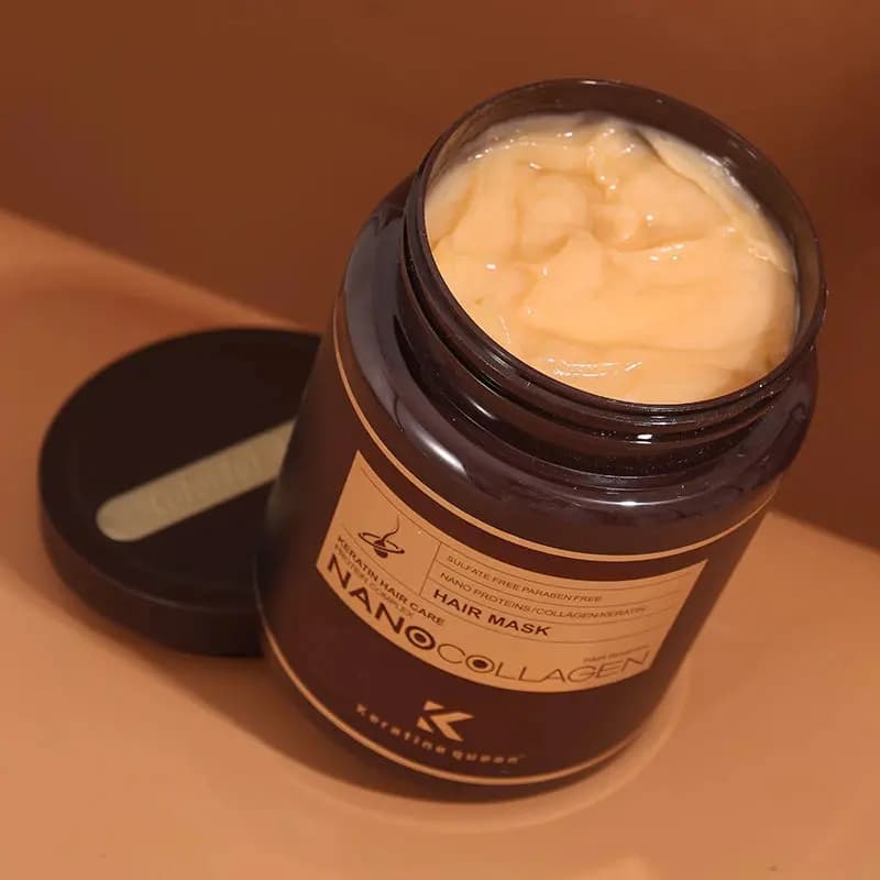 Keratine Queen  original 💯 Formulated by 🇬🇧    Nano Protein Collagen Keratin Hair Mask 1000ML  Exp:2028 Rs:2000/=  Each — view 1