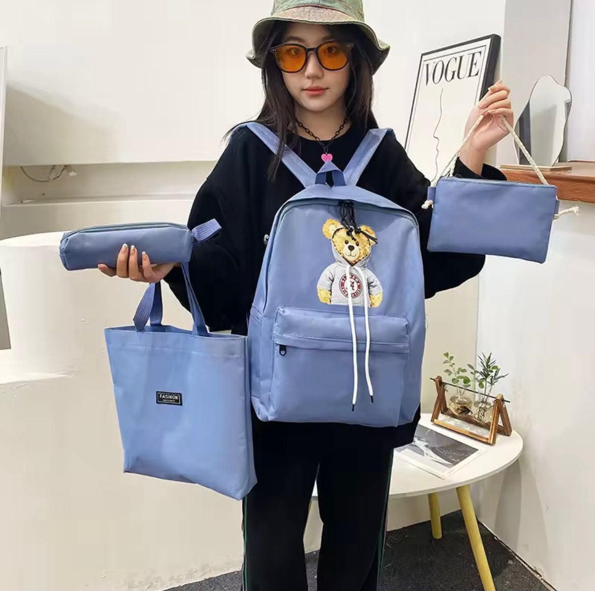 🎀 High Quality 4Pcs School Bag & Backpack For Girls  🎀 — view 1