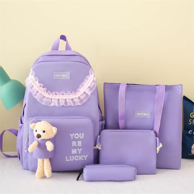 🎀 High Quality 4Pcs School Bag & Backpack For Girls  🎀 — view 3