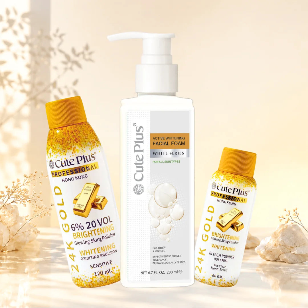 CutePlus Gold Skin Polish Whitening Facial Foam Bundle — view 1