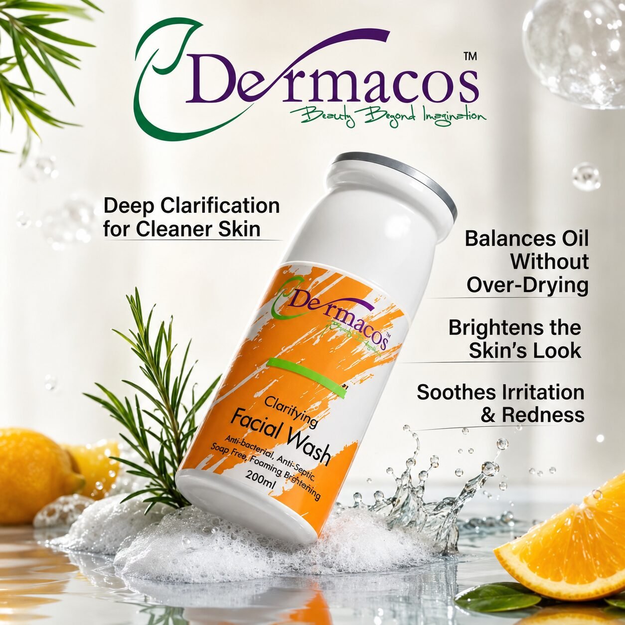 Dermacos Clarifying Facial Wash (200ml) — view 1