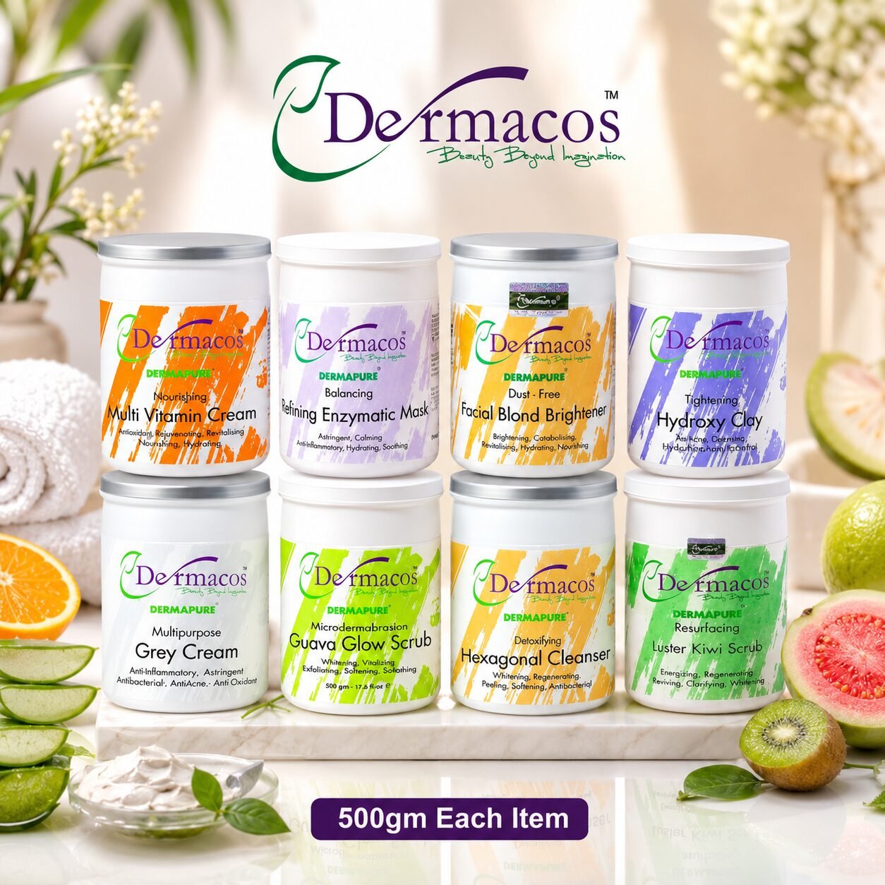 Dermacos Complete Facial Jars (500gm Each) Pack of 8 — view 1