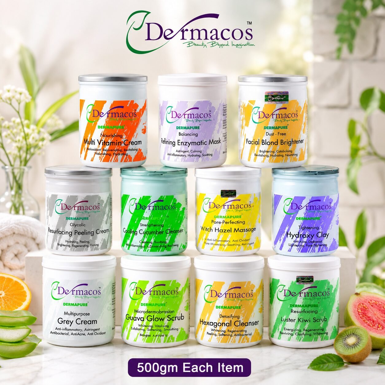 Dermacos Complete Facial Jars Combination-2 (500gm Each) Pack of 11 — view 1