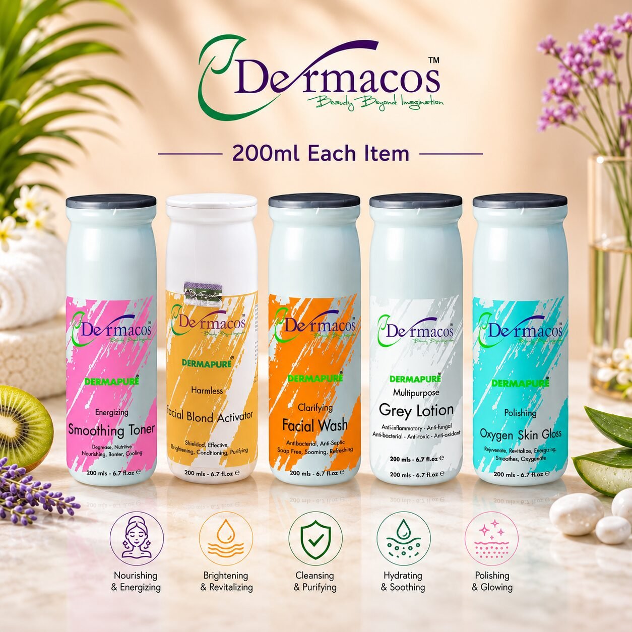 Dermacos Complete Facial Tubes (200ml Each) Pack of 5 — view 1