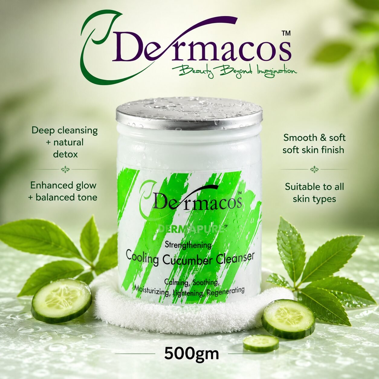 Dermacos Cooling Cucumber Cleanser (500gm) — view 1