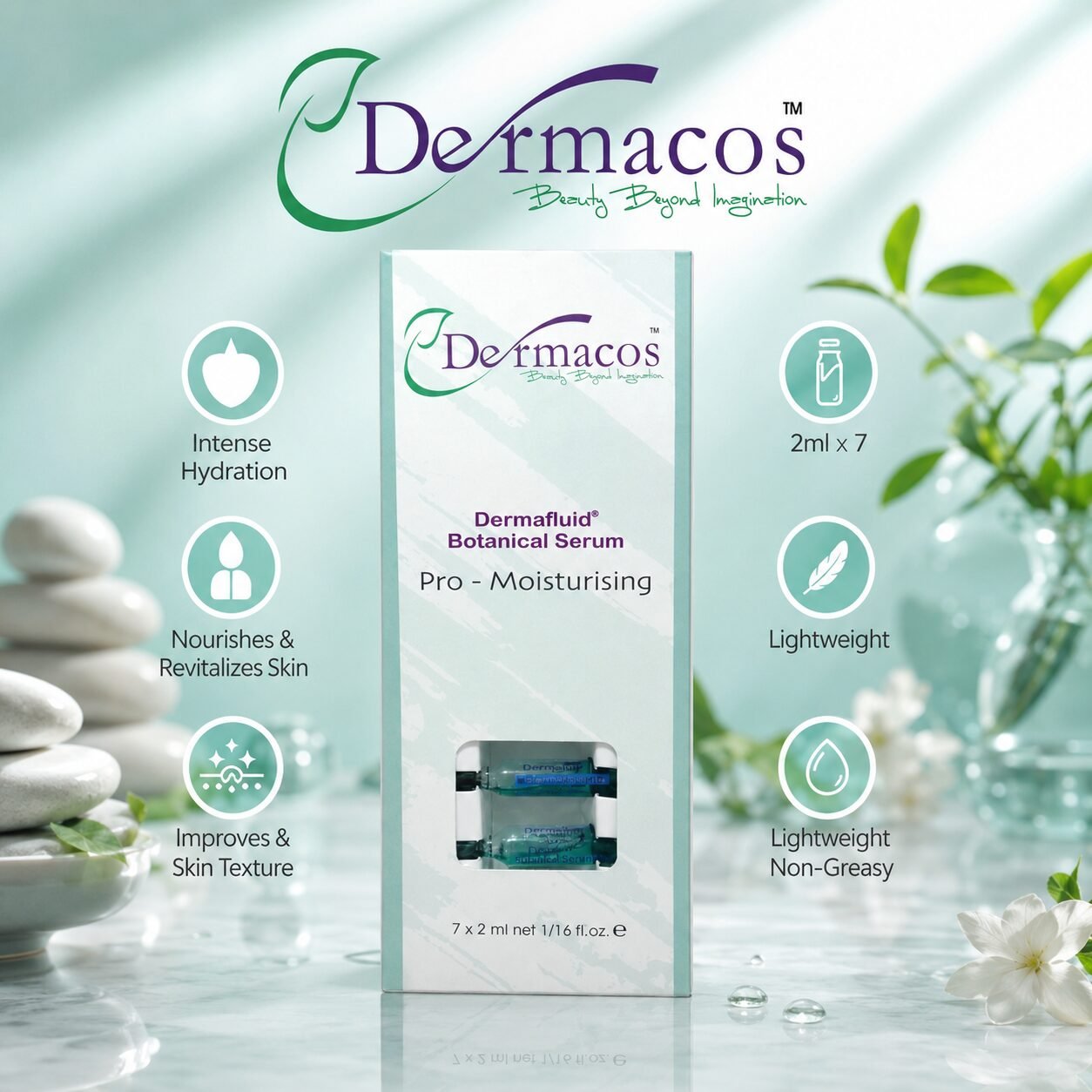 Dermacos Dermafluid Botanical Pro Moisturizing Ampoule (2ml) Pack of 7 — view 1