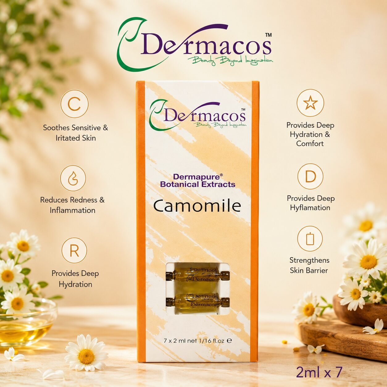 Dermacos Dermapure Camomile Ampoule (2ml) Pack of 7 — view 1
