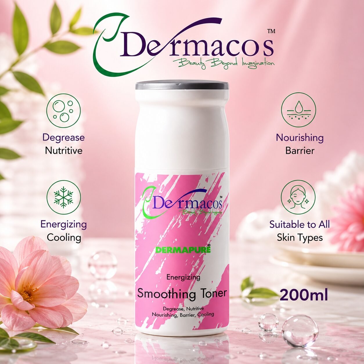 Dermacos Energizing Smoothing Toner (200ml) — view 1