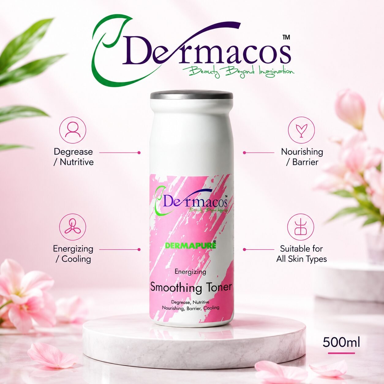 Dermacos Energizing Smoothing Toner (500ml) — view 1