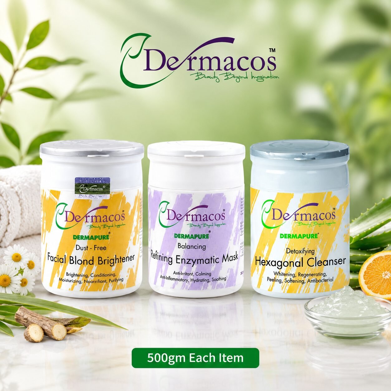 Dermacos Facial Jars Combination-2 (500ml Each) Pack of 3 — view 1
