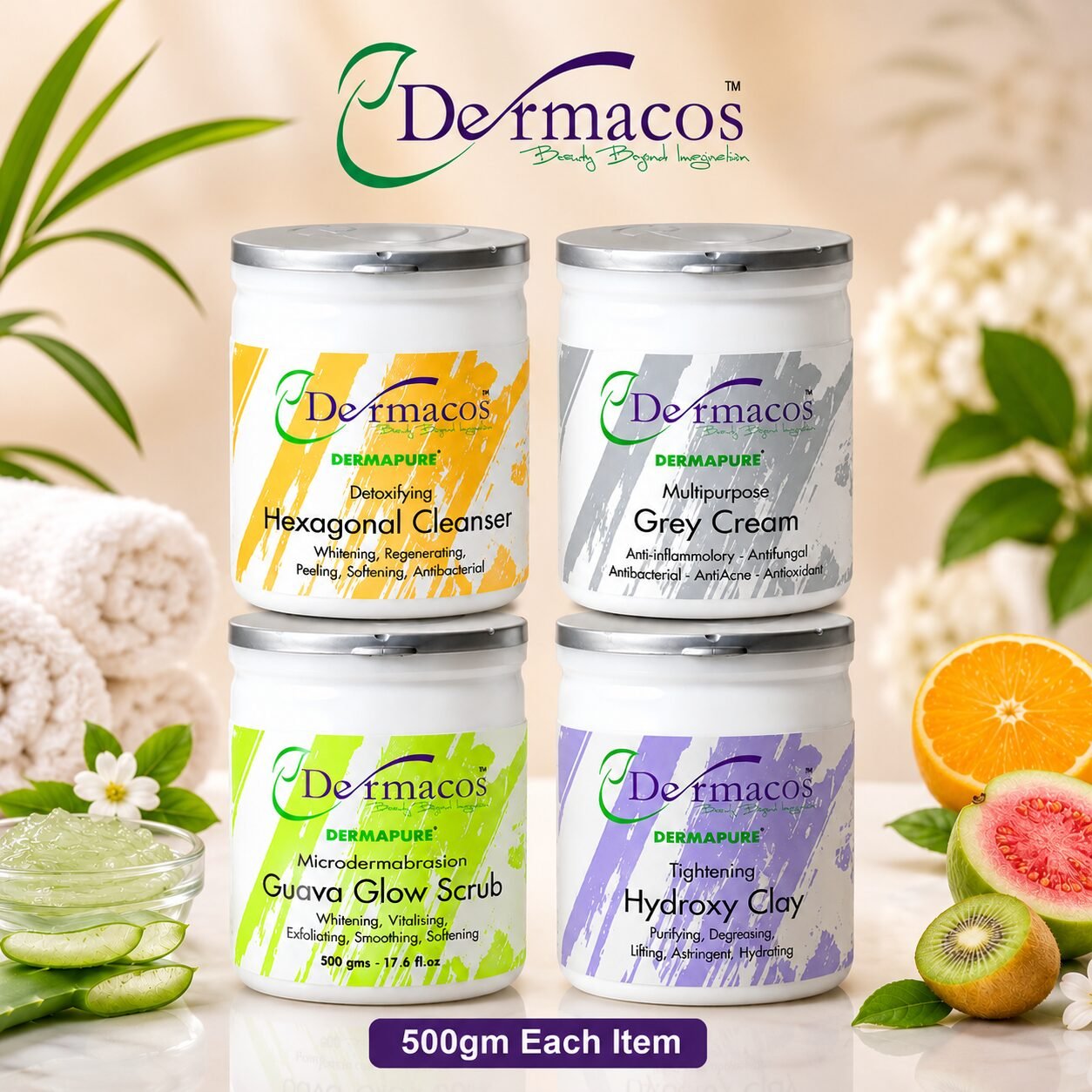 Dermacos Facial Jars Combination-3 (500ml Each) Pack of 4 — view 1