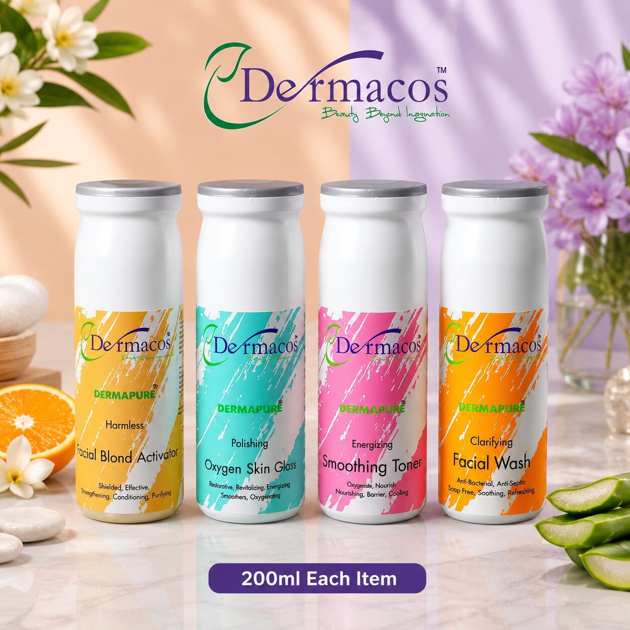 Dermacos Facial Tubes Combination-1 (200ml Each) Pack of 4 — view 1