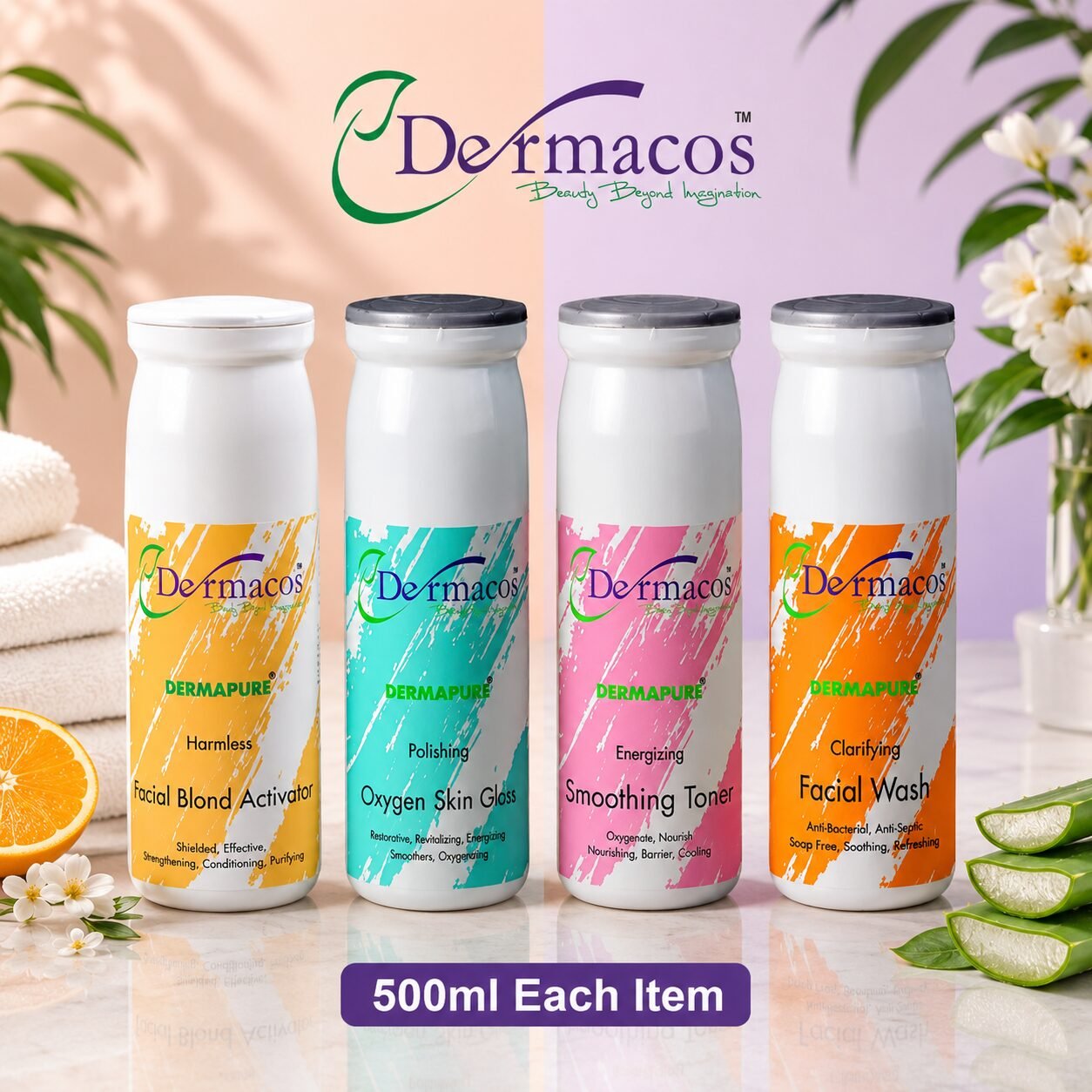 Dermacos Facial Tubes Combination-1 (500ml Each) Pack of 4 — view 1
