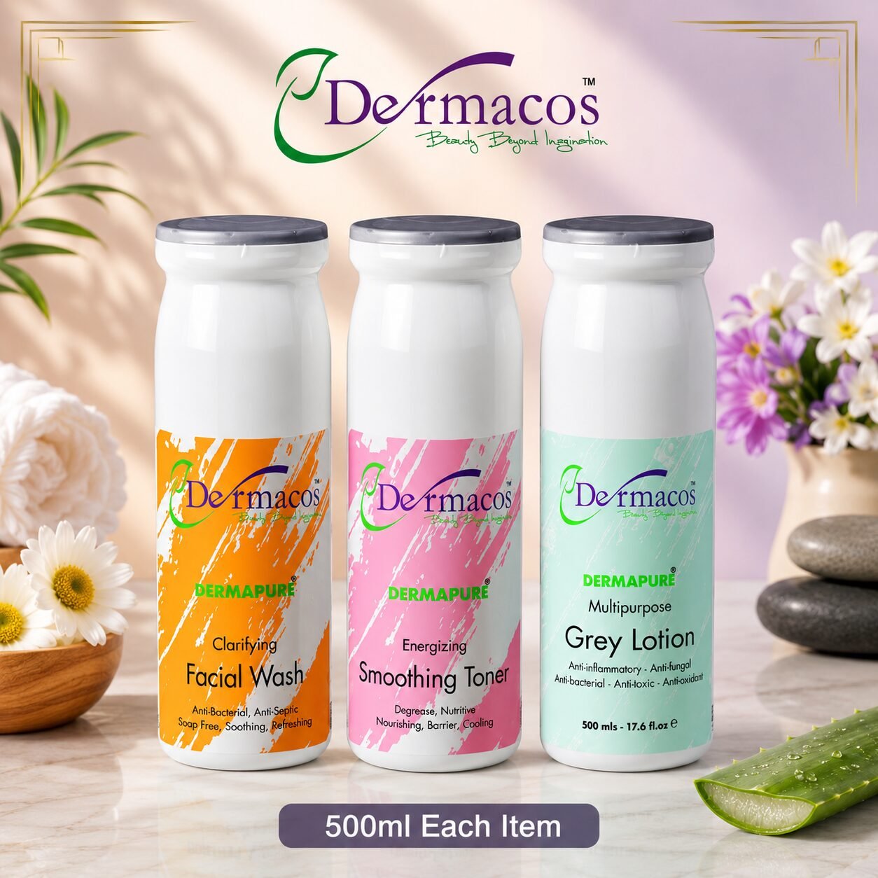Dermacos Facial Tubes Combination-3 (500ml Each) Pack of 3 — view 1
