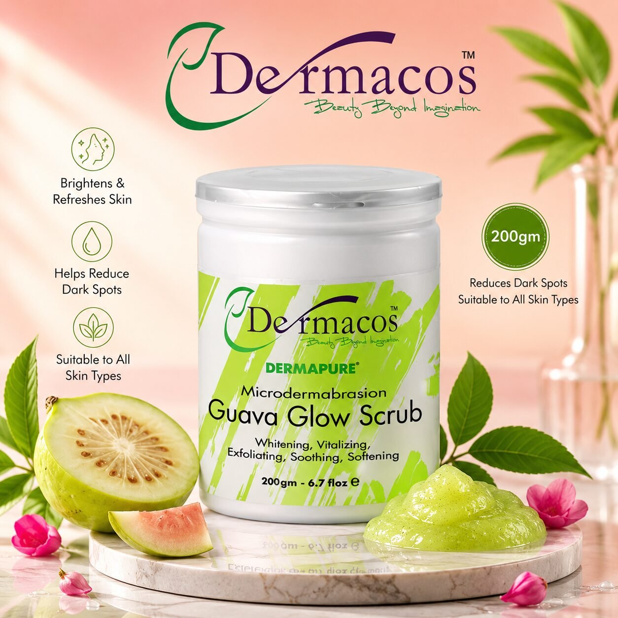 Dermacos Guava Glow Scrub (200gm) — view 1