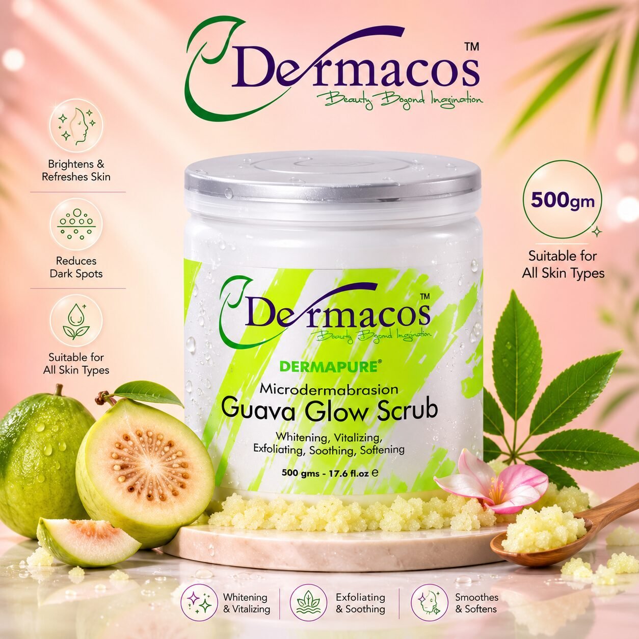 Dermacos Guava Glow Scrub (500gm) — view 1
