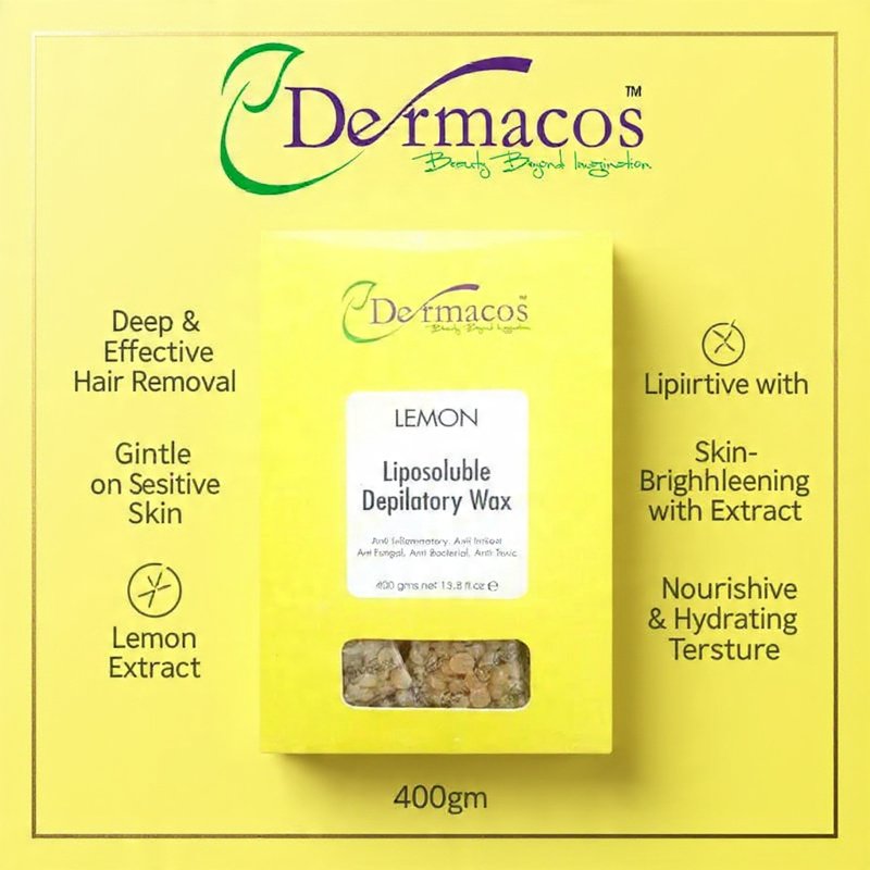 Dermacos Lemon Liposoluble Depilatory Wax (400gm) — view 1