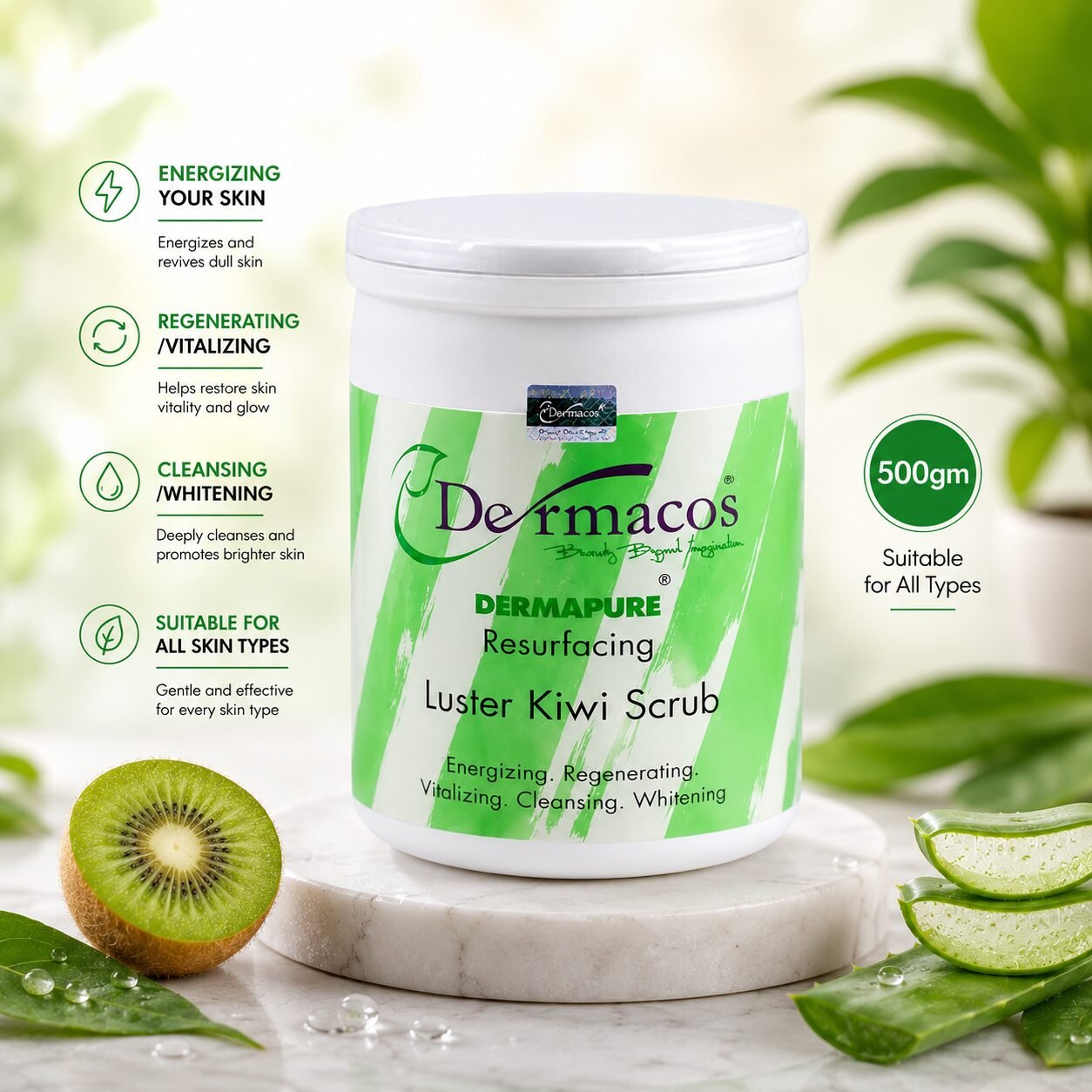 Dermacos Luster Kiwi Scrub (500gm) — view 1