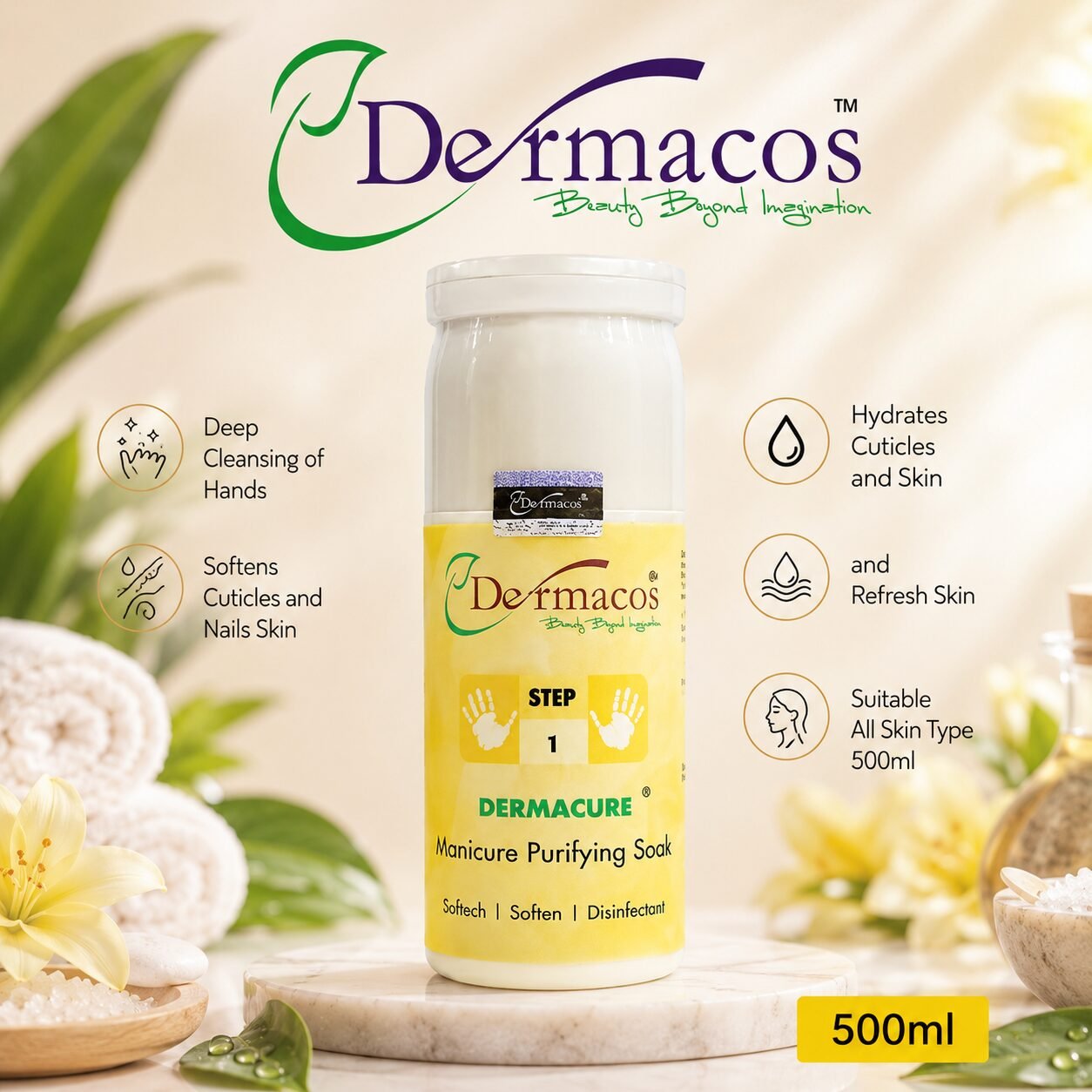 Dermacos Manicure Purifying Soak (500ml) — view 1