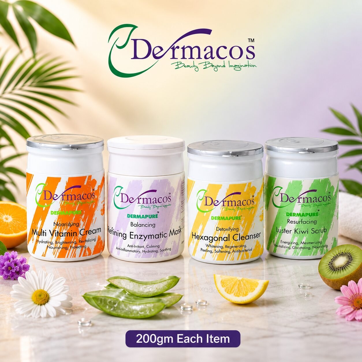 Dermacos Quick Glow Facial Kit (200gm Each) Pack of 4 — view 1