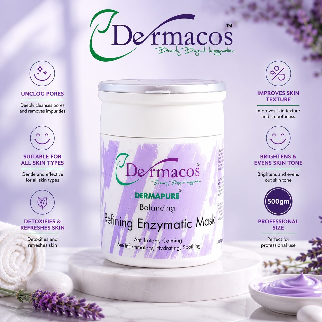 Dermacos Refining Enzymatic Mask (500gm) — view 1