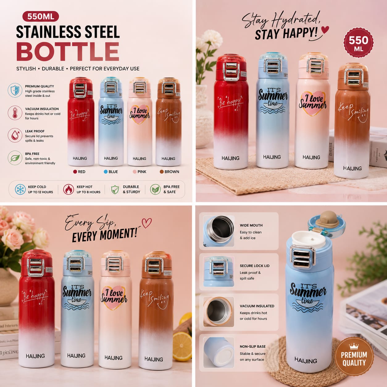 550ML Stainless Steel Bottle (Box Packing) — view 2
