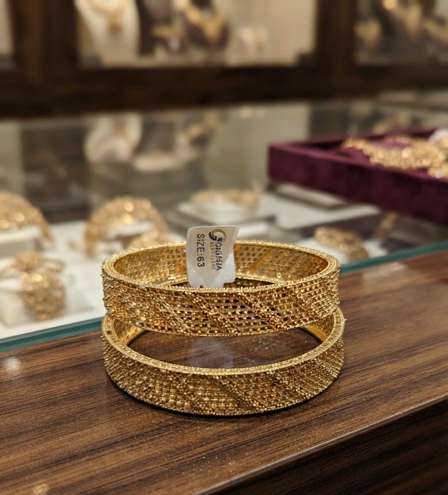 Gold Plated 2 Pieces Bangles — view 1