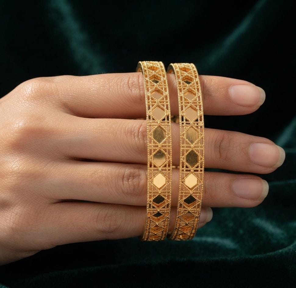 Gold Plated 2 Pieces Bangles — view 7