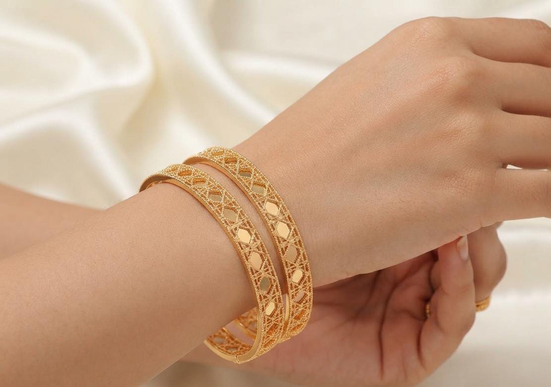 Gold Plated 2 Pieces Bangles — view 8