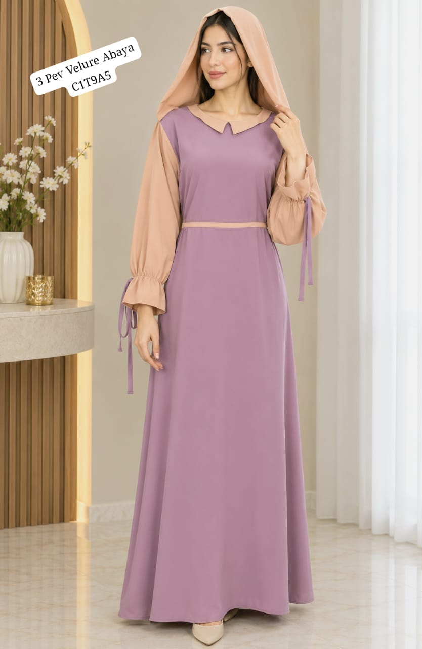 The Trendsetter 3 Piece Velure Abaya — view 4