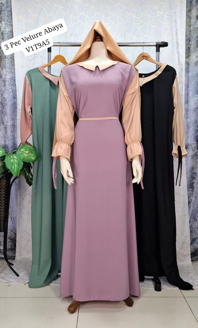 The Trendsetter 3 Piece Velure Abaya — view 5