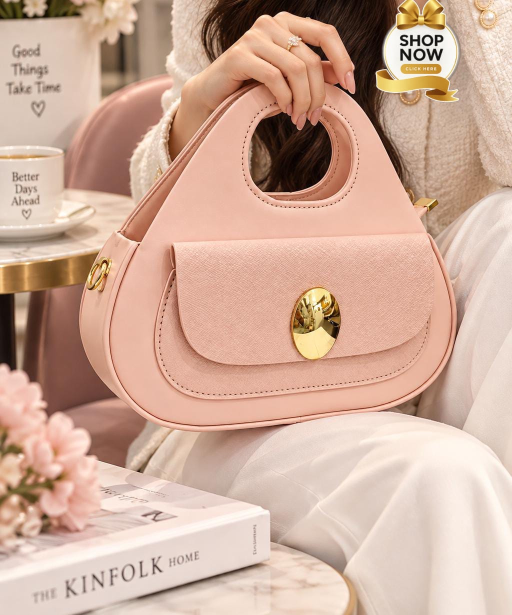 Imported Oval Handle Cross Body Bag for Girls — view 9