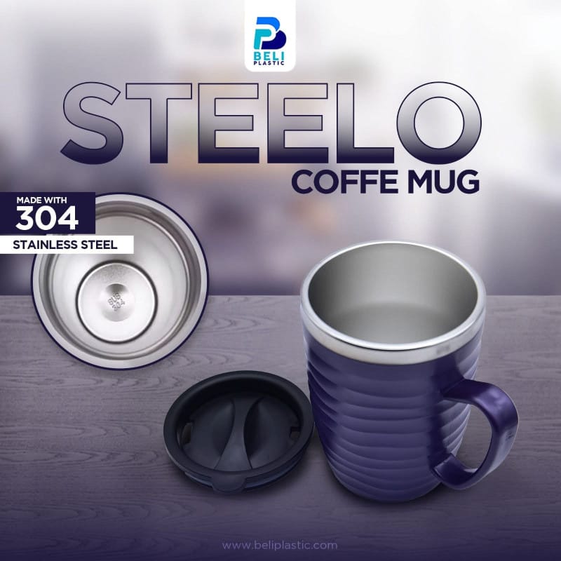 Steelo Stainless Steel Coffee Mug with Cap 400ml — view 1
