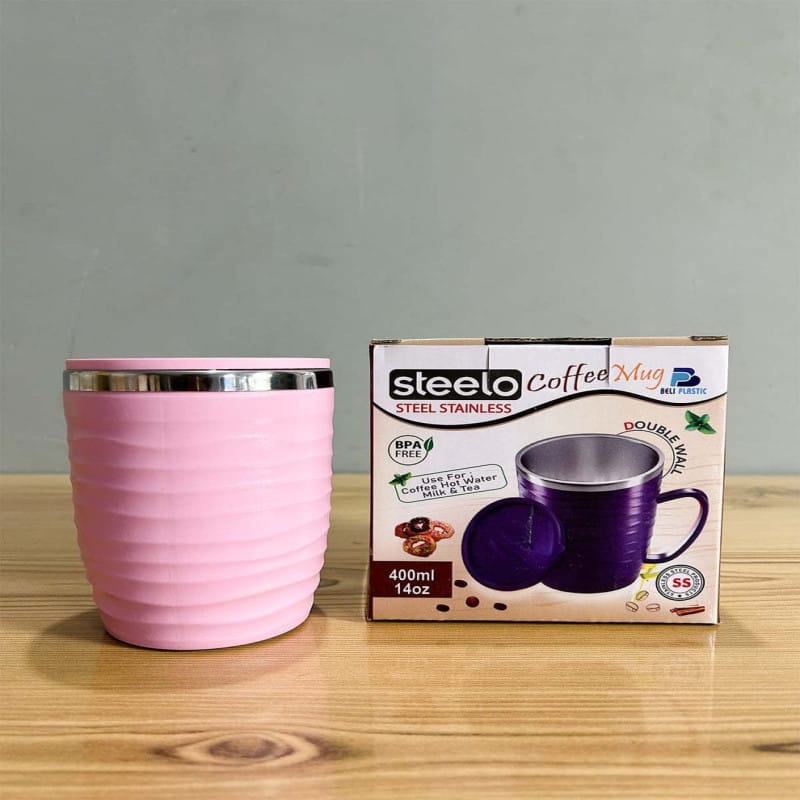 Steelo Stainless Steel Coffee Mug with Cap 400ml — view 3