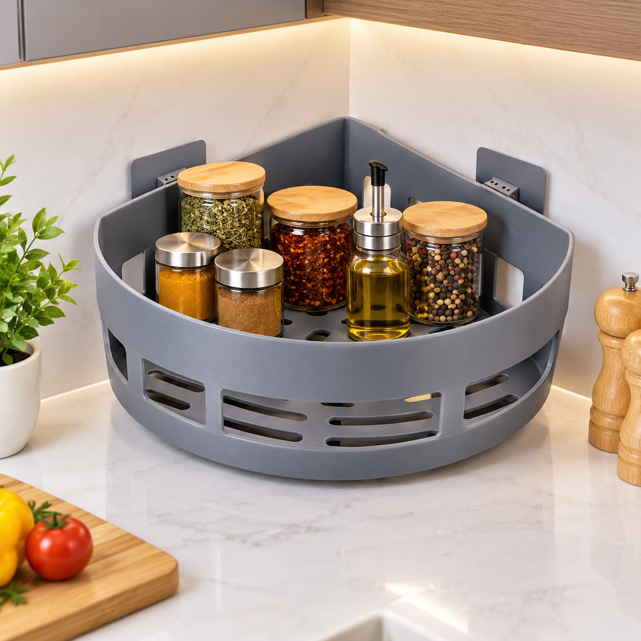 Wall Mount Triangle Corner Shelf Basket — view 3
