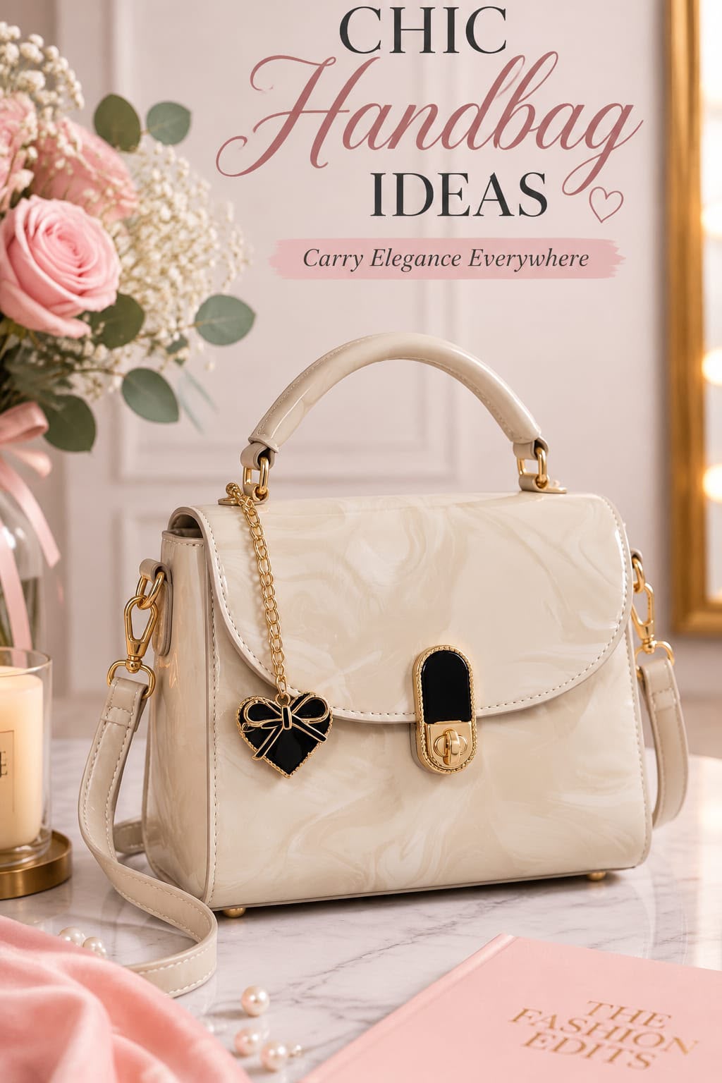 Cross Body Bag with Heart Keychain for Girls — view 1