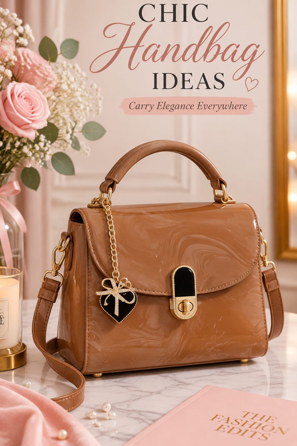 Cross Body Bag with Heart Keychain for Girls — view 3