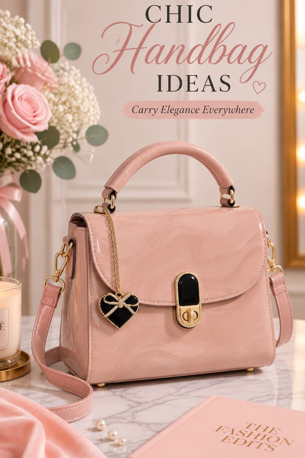 Cross Body Bag with Heart Keychain for Girls — view 4