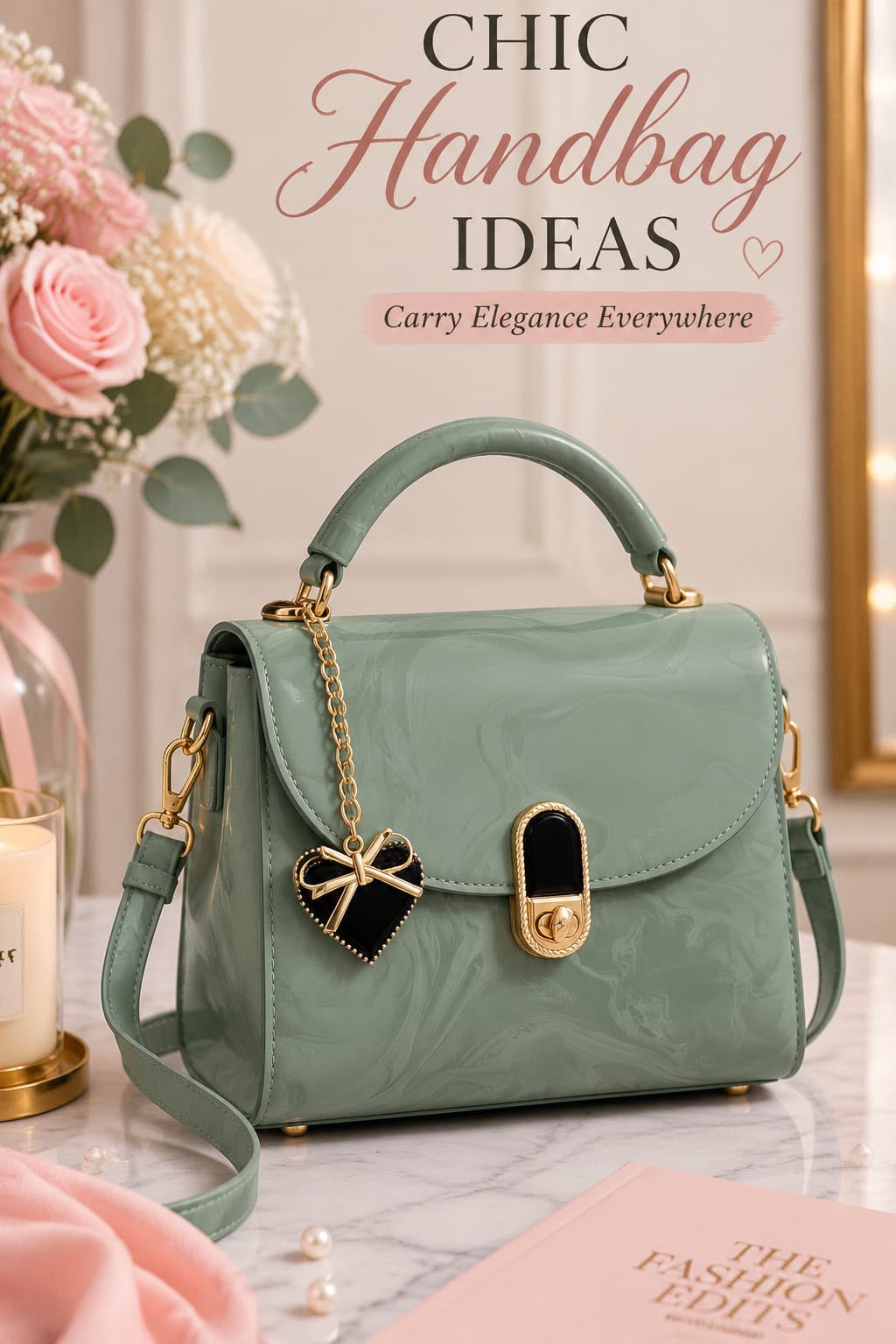 Cross Body Bag with Heart Keychain for Girls — view 5