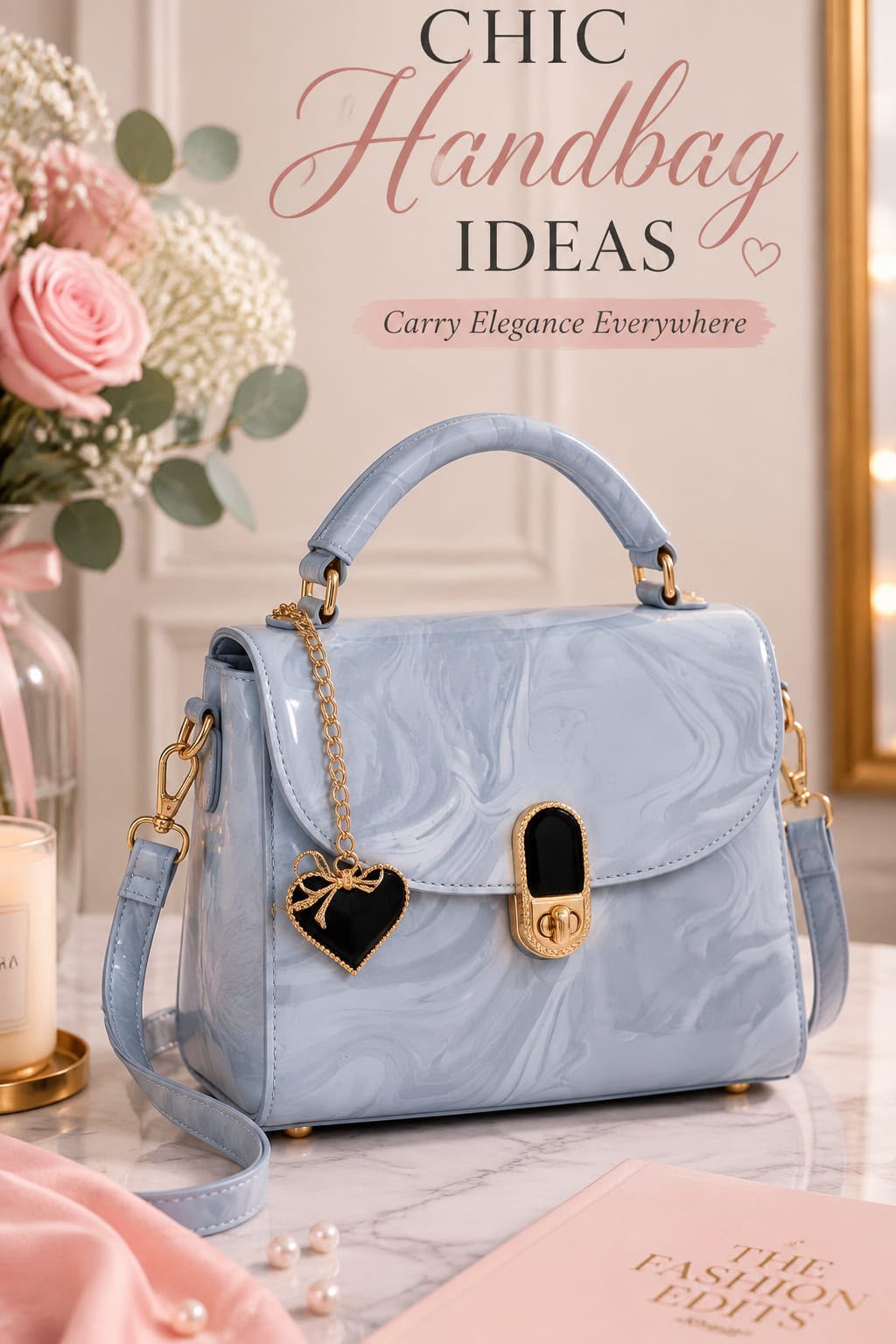 Cross Body Bag with Heart Keychain for Girls — view 6