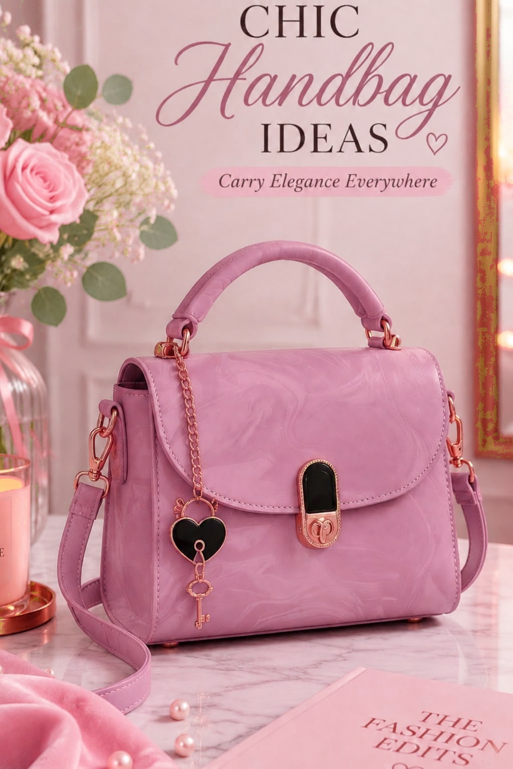 Cross Body Bag with Heart Keychain for Girls — view 8