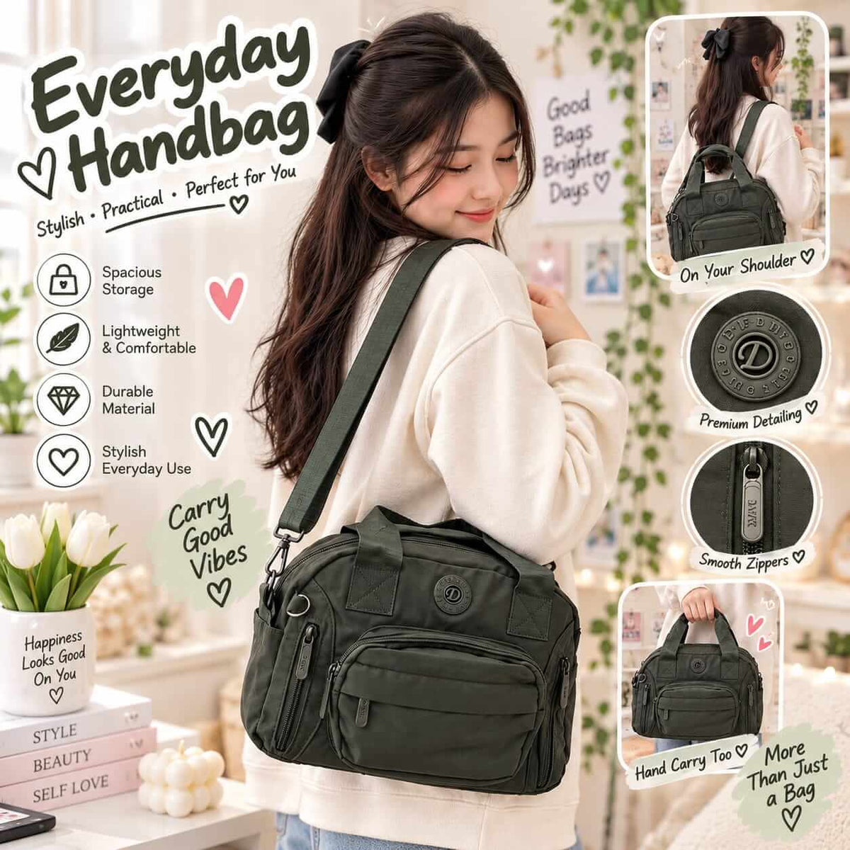 High Quality Big Size Parachute CrossBody Bag — view 7
