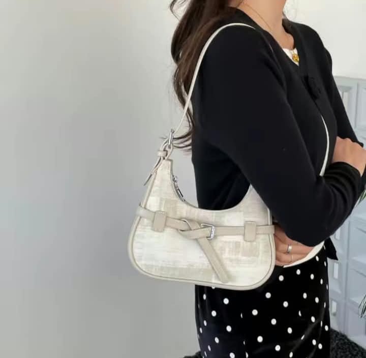 Imported Shoulder Bag with Cherry Keychain & Dust Bag — view 6