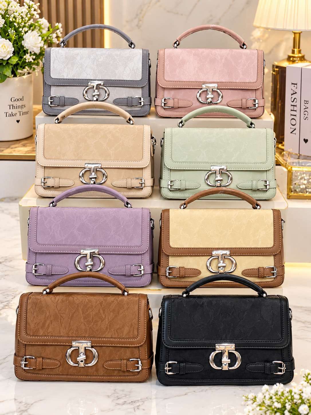 Imported Top Handle Flap Bag — view 1