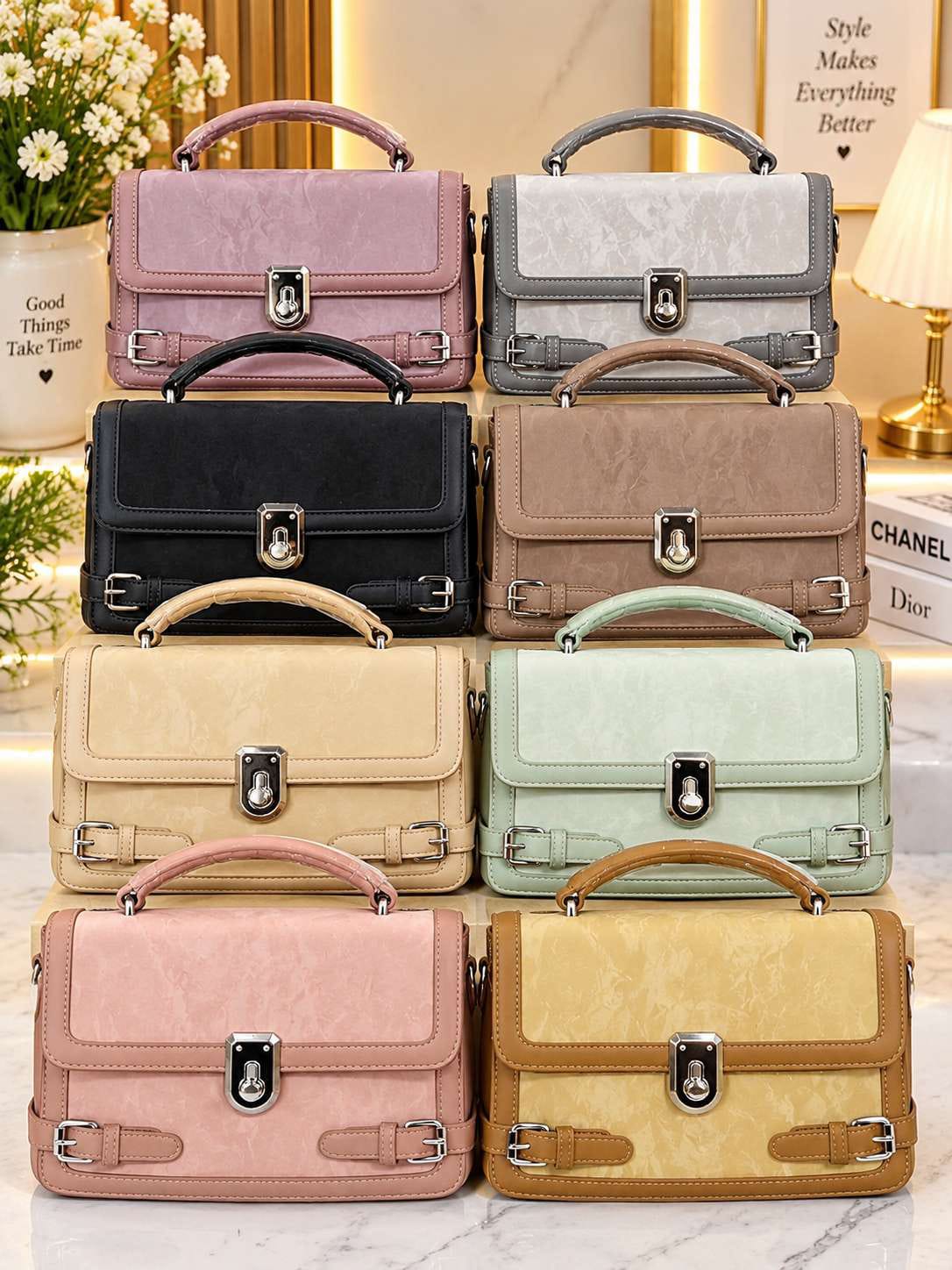 Imported Top Handle Flap Bag — view 2