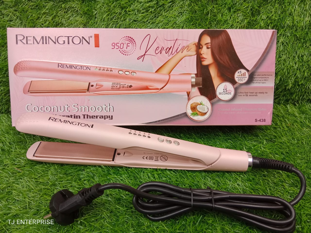 Remington Keratin Wide Plate Hair Straightener – Pink — view 1